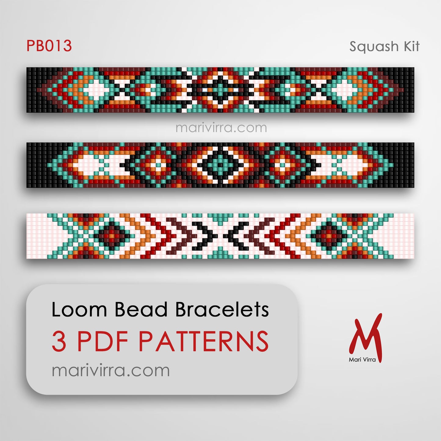 Squash Preciosa Set of Three Loom Digital Bead Patterns