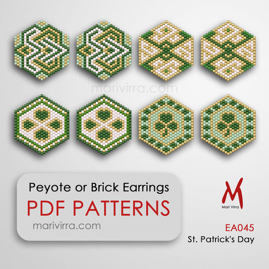 St. Patrick's Day Earrings Short Earrings Digital Bead Pattern