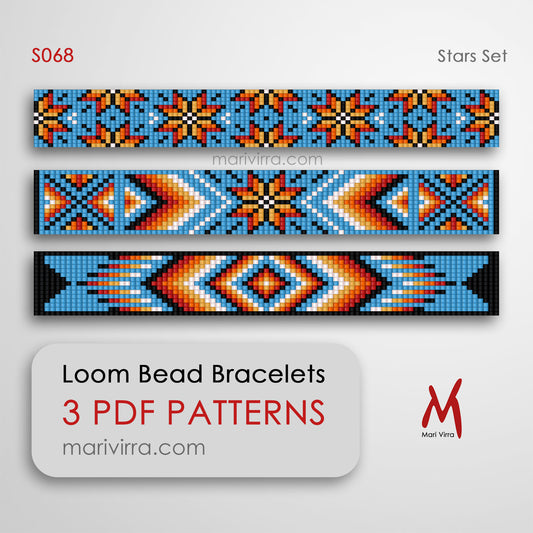 Stars Set of Three Loom Digital Bead Patterns