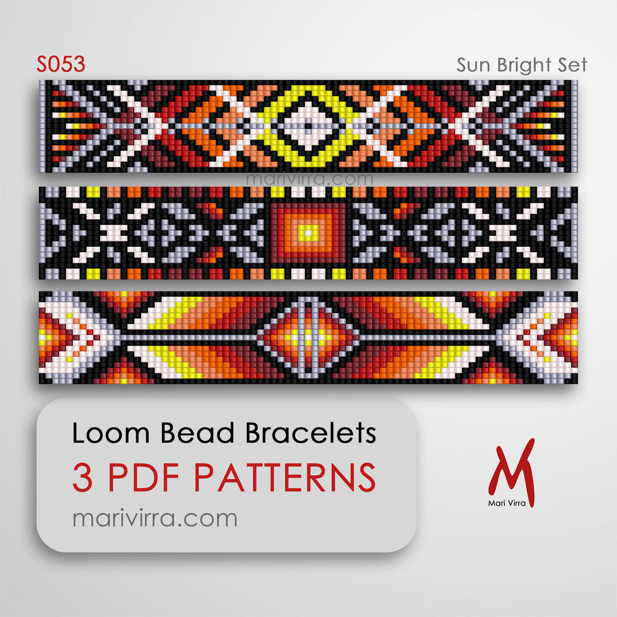 Sun Bright Set of Three Loom Digital Bead Patterns