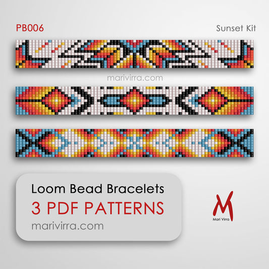 Sunset Preciosa Set of Three Loom Digital Bead Patterns