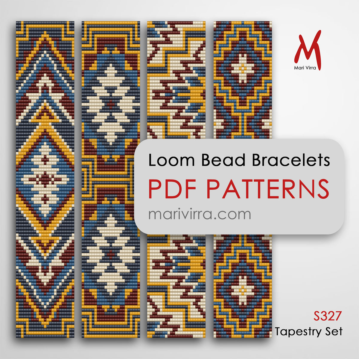 Tapestry Set of Four Loom Digital Bead Patterns