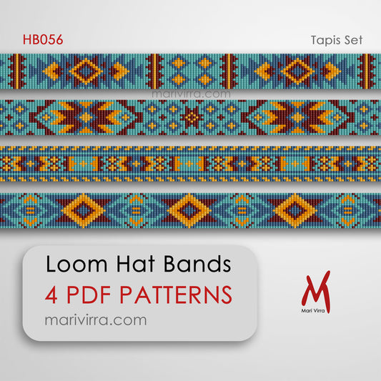Tapis Set Hat Band Set of Four Loom Digital Bead Patterns