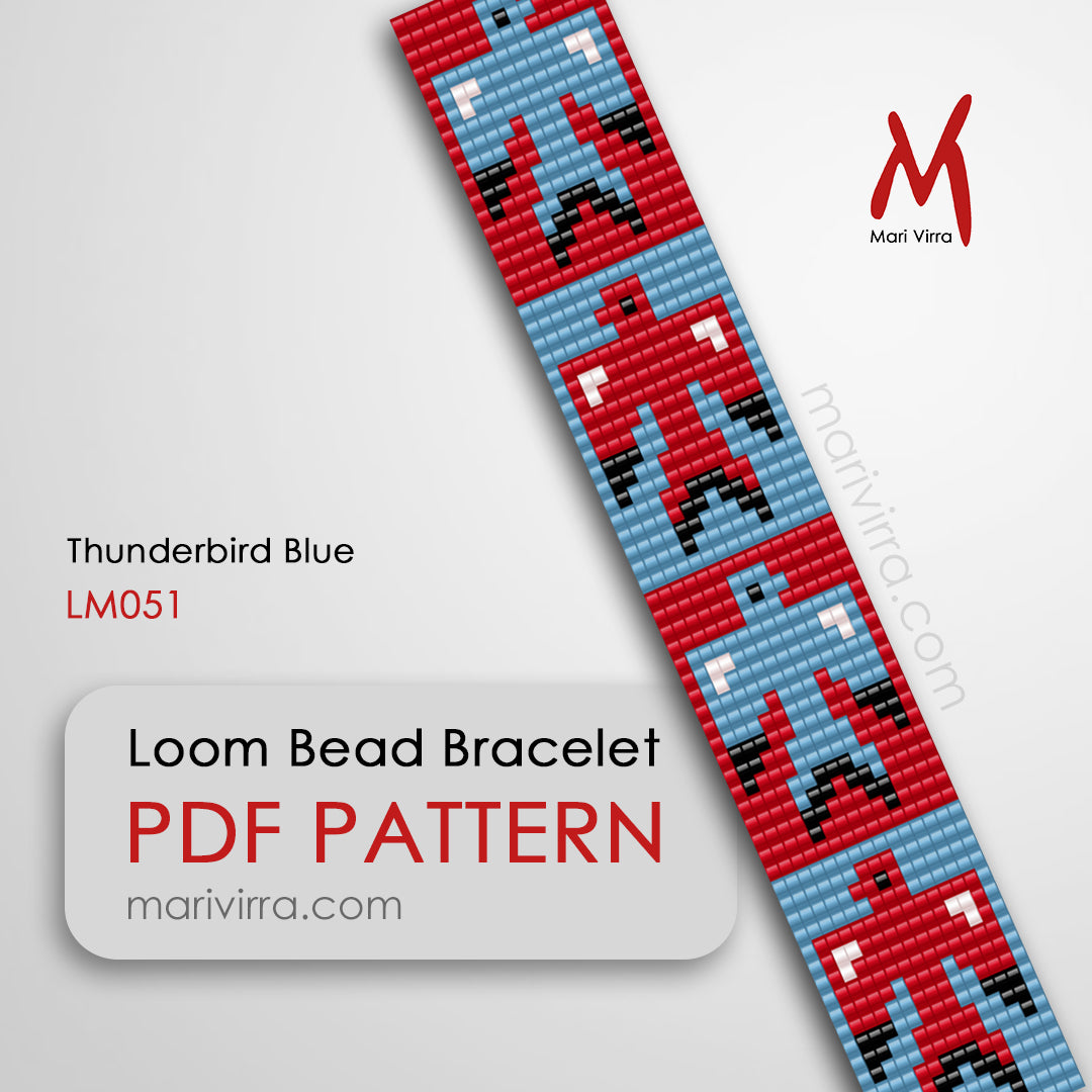 Thunderbird Blue Loom Digital Bead Pattern