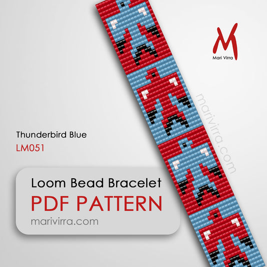 Thunderbird Blue Loom Digital Bead Pattern