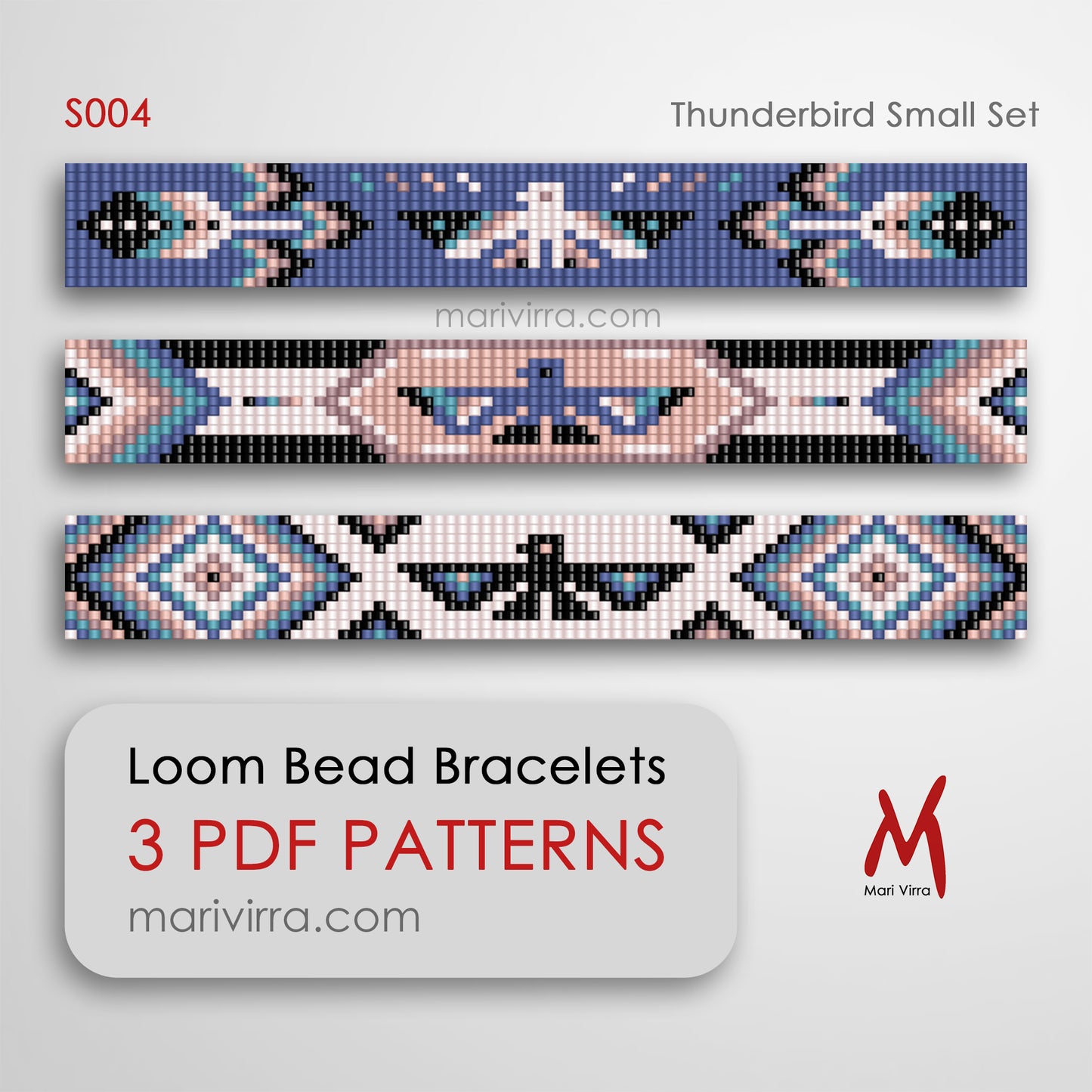 Thunderbird Small Set of Three Loom Digital Bead Patterns