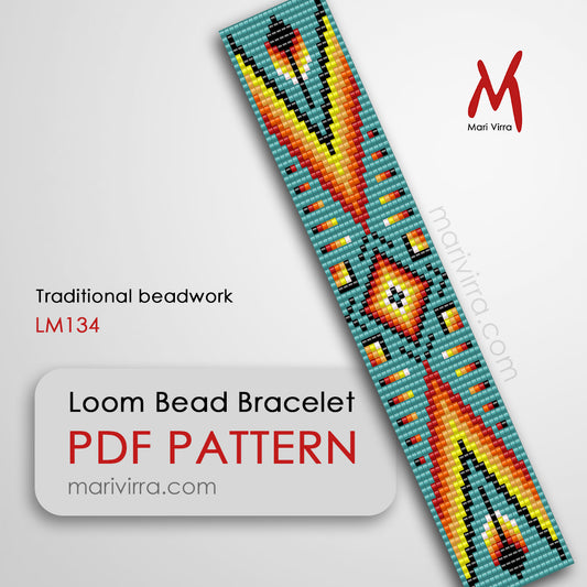 Traditional Beadwork Loom Digital Bead Pattern