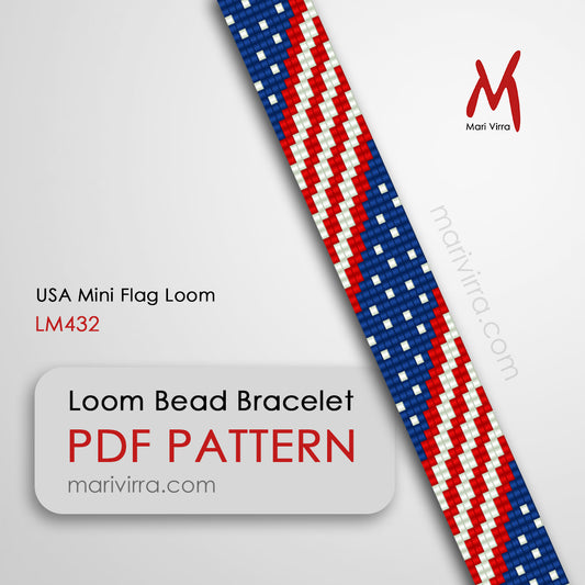 USA Mini Flag Loom Digital Bead Pattern