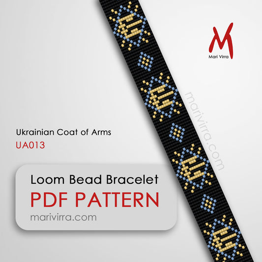 Ukrainian Coat of Arms Loom Digital Bead Pattern
