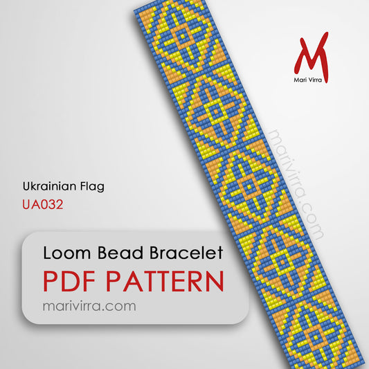 Ukrainian Flag Loom Digital Bead Pattern