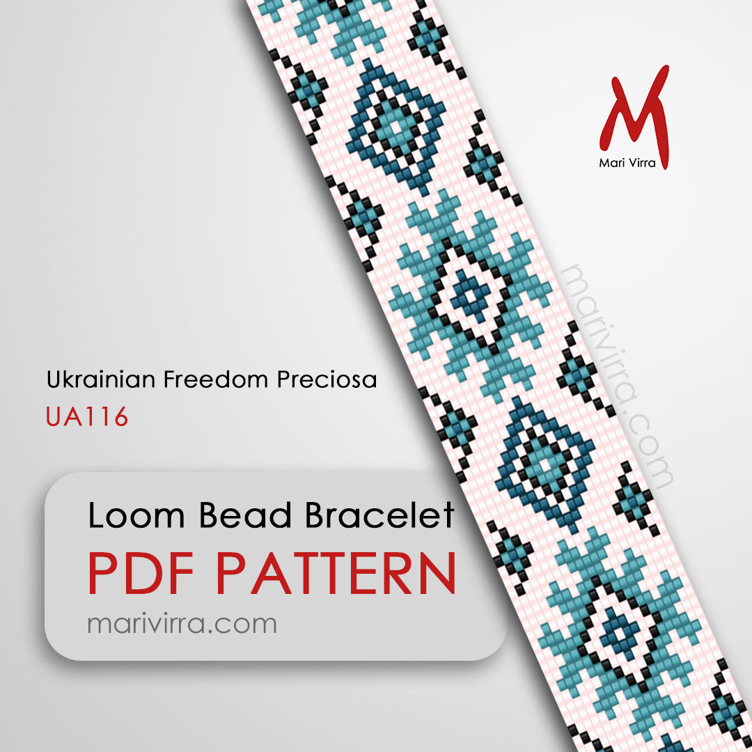 Ukrainian Freedom Preciosa Loom Digital Bead Pattern