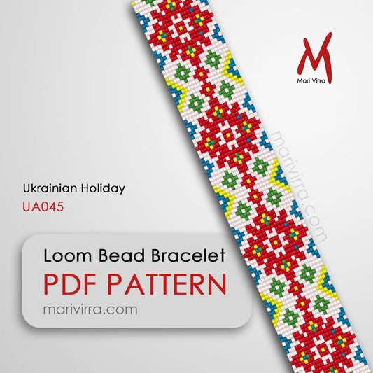 Ukrainian Holiday Band Loom Digital Bead Pattern
