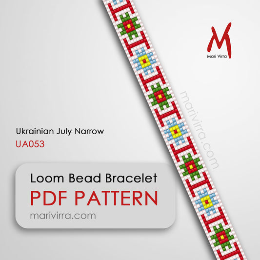 Ukrainian July Narrow Loom Digital Bead Pattern
