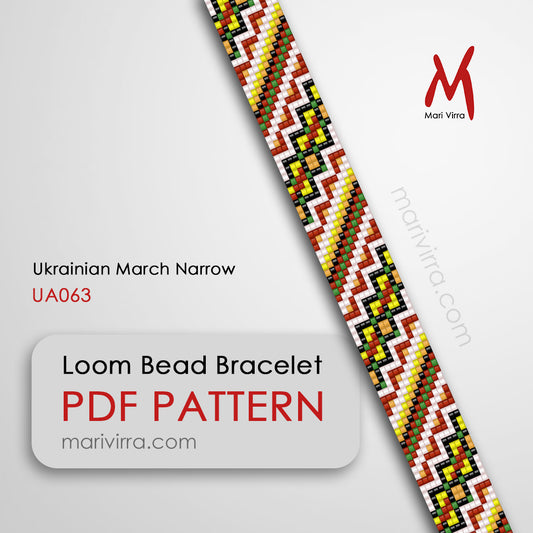 Ukrainian March Narrow Loom Digital Bead Pattern