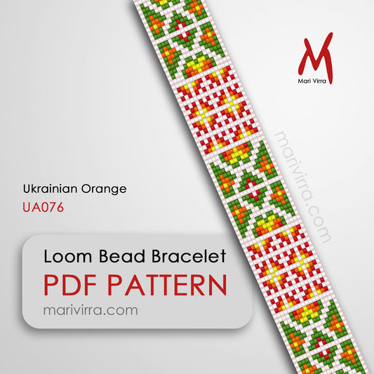 Ukrainian Orange Loom Digital Bead Pattern