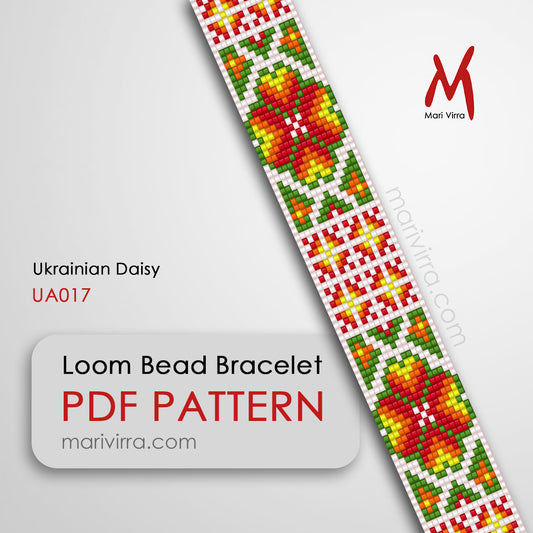 Ukrainian Daisy Loom Digital Bead Pattern