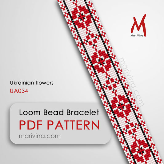 Ukrainian Flowers Loom Digital Bead Pattern
