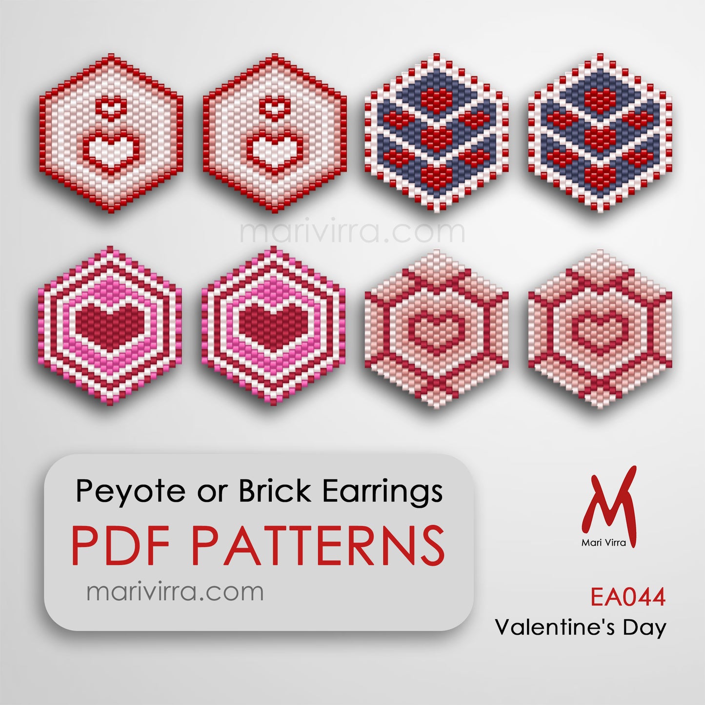 Valentine's Day Earrings Short Earrings Digital Bead Pattern