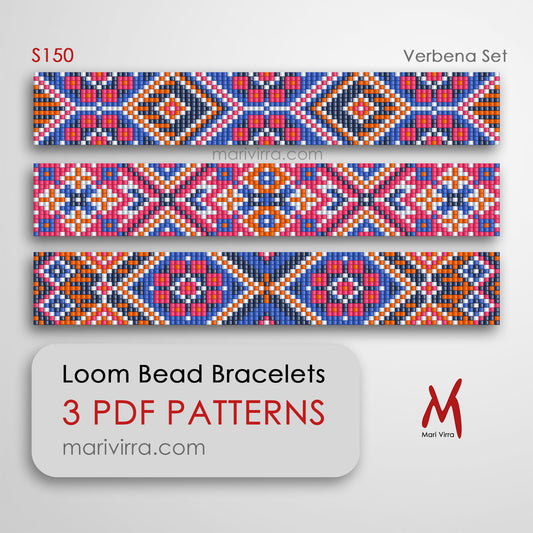 Verbena Set of Three Loom Digital Bead Patterns