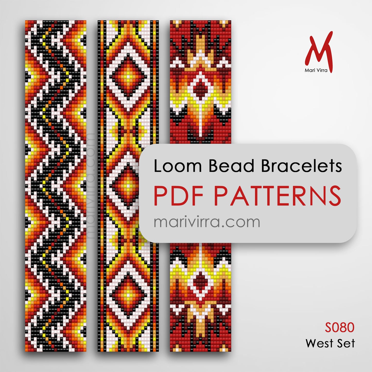 West Set of Three Loom Digital Bead Patterns