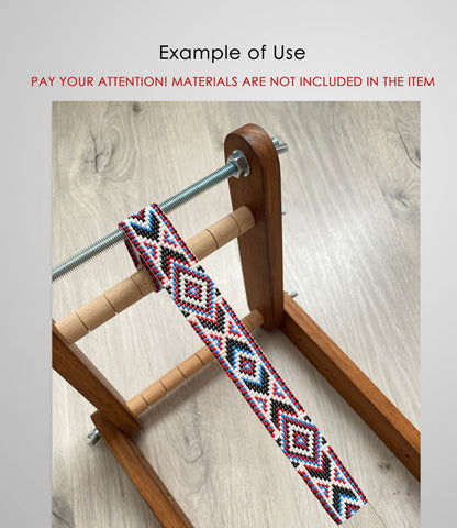Dark Upright Modern Loom for LONG seed beadwork weaving
