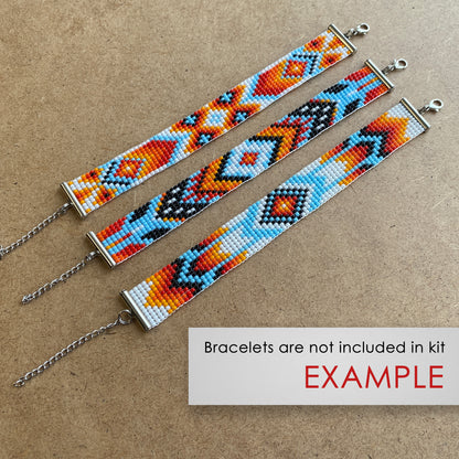 Stripe Bead Kit for creating 3 Loom Bracelets - Jewelry making SET