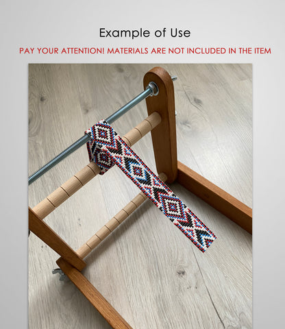 Dark Upright Middle Loom for LONG seed beadwork weaving