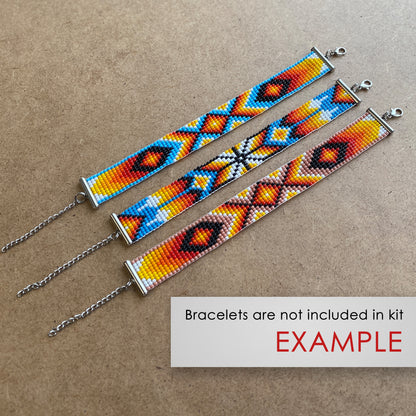Feather Bead Kit for creating 3 Loom Bracelets - Jewelry making SET