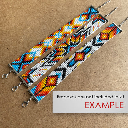 Sunset Bead Kit for creating 3 Loom Bracelets - Jewelry making SET