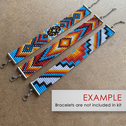 Ethnic Bead Kit for creating 3 Loom Bracelets - Jewelry making SET