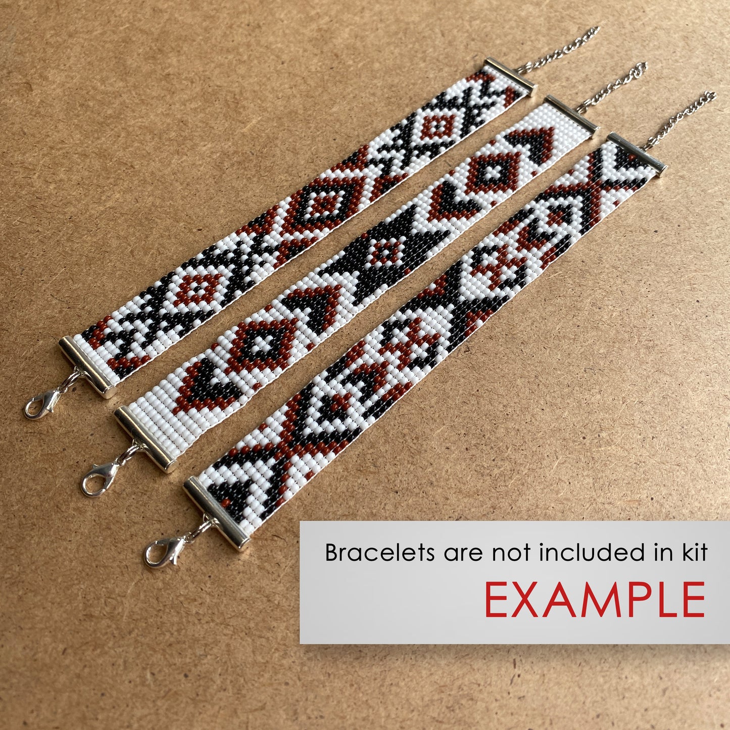 Brown Bead Kit for creating 3 Loom Bracelets - Jewelry making SET