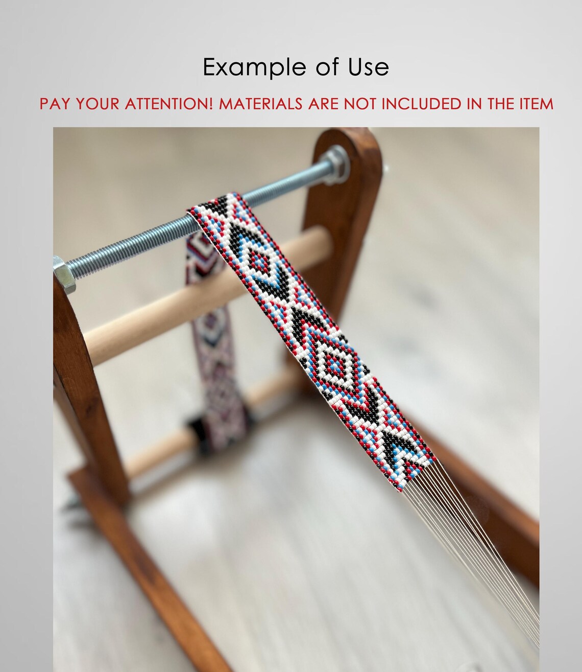 Dark Upright Duo Loom for LONG seed beadwork weaving
