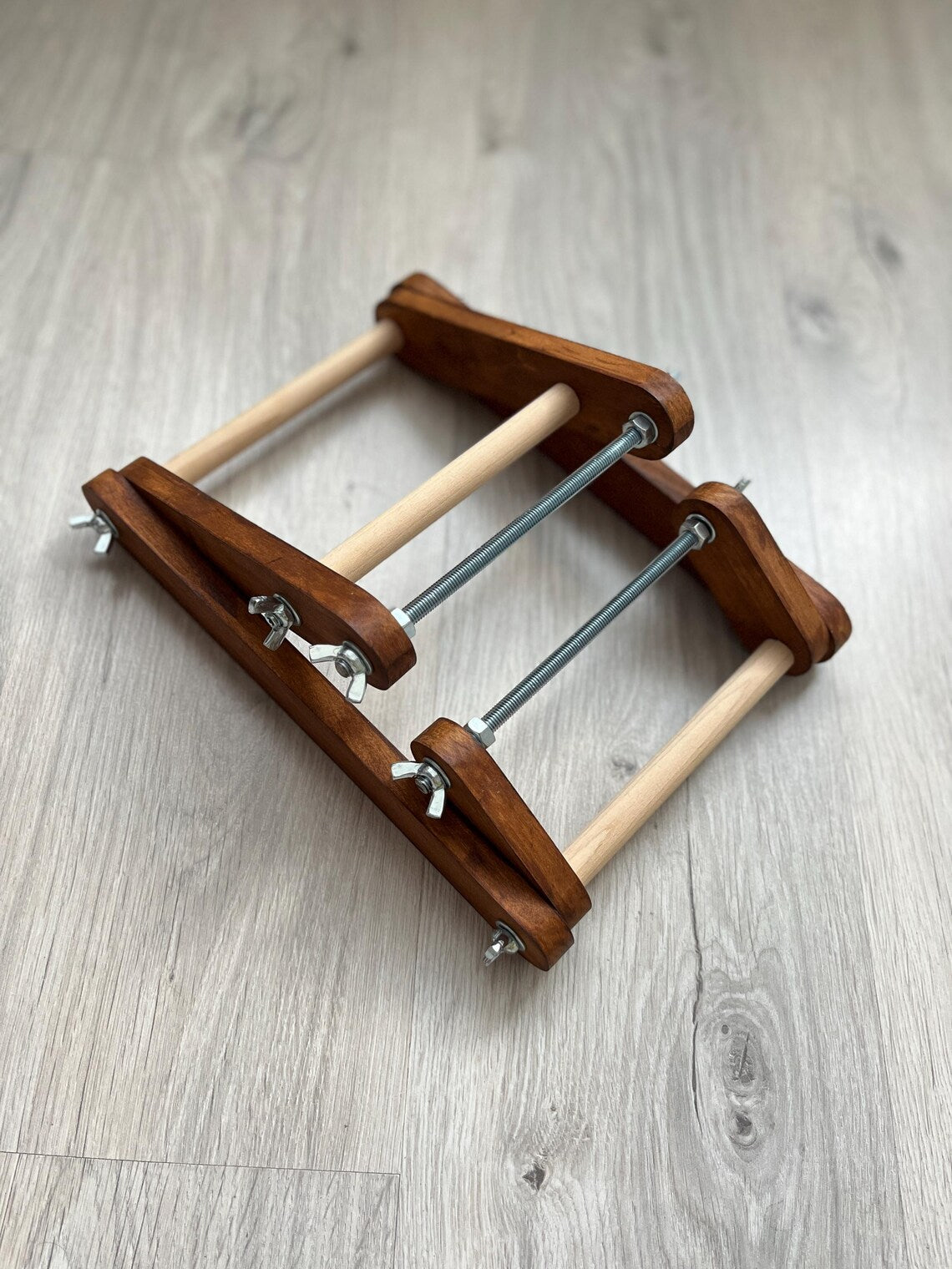 Dark Upright Duo Loom for LONG seed beadwork weaving