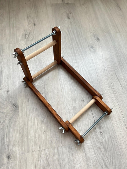 Dark Upright Duo Loom for LONG seed beadwork weaving