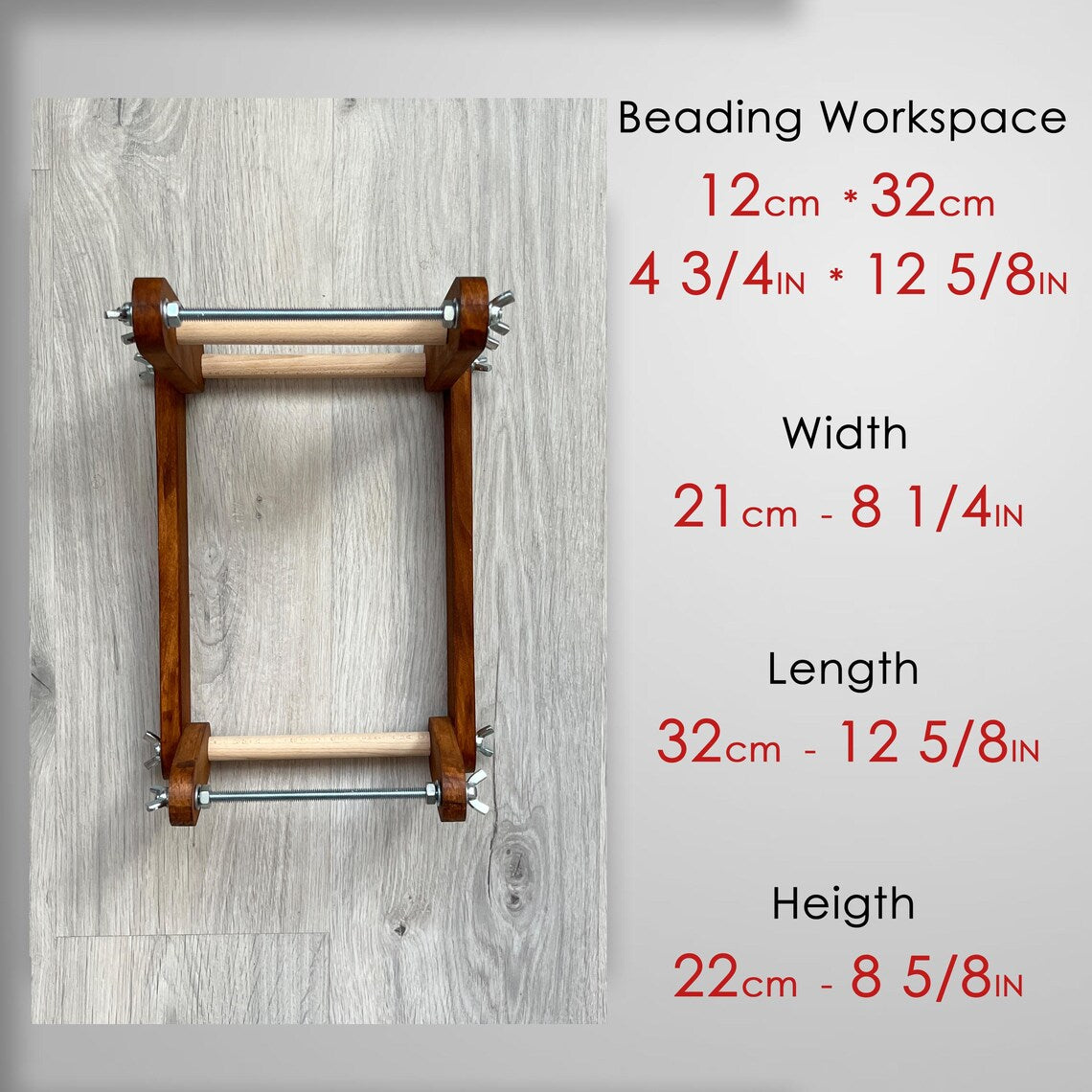 Dark Upright Duo Loom for LONG seed beadwork weaving