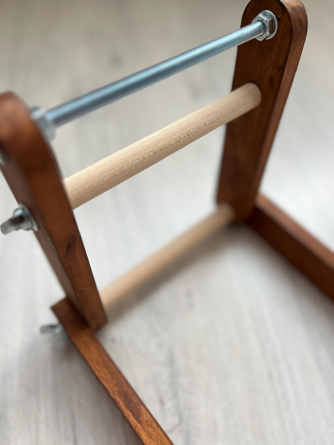 Dark Upright Duo Loom for LONG seed beadwork weaving