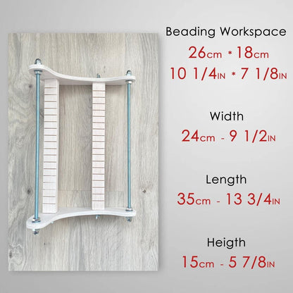 White Wooden Loom for LONG seed beadwork weaving