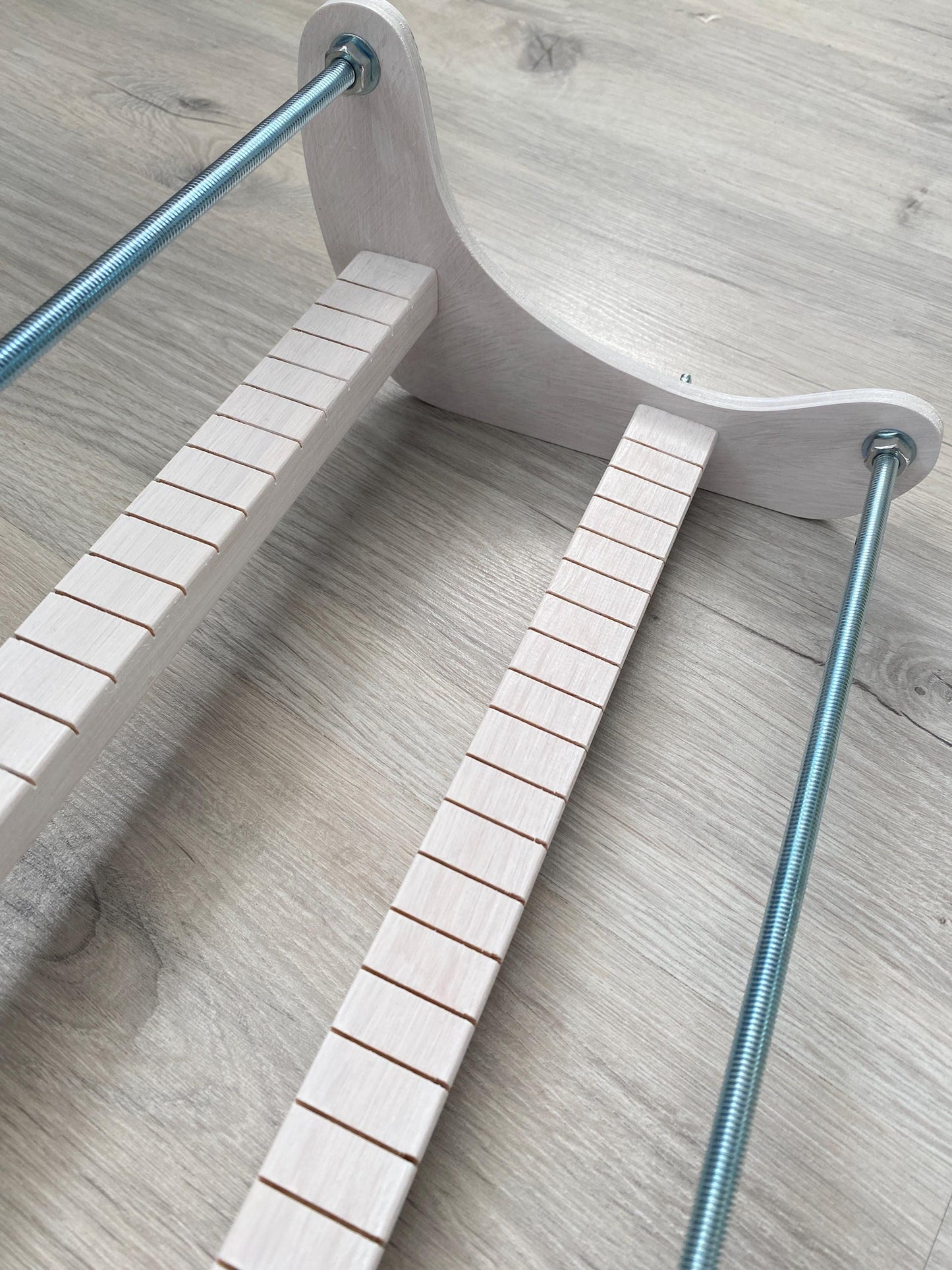 White Wooden Loom for LONG seed beadwork weaving