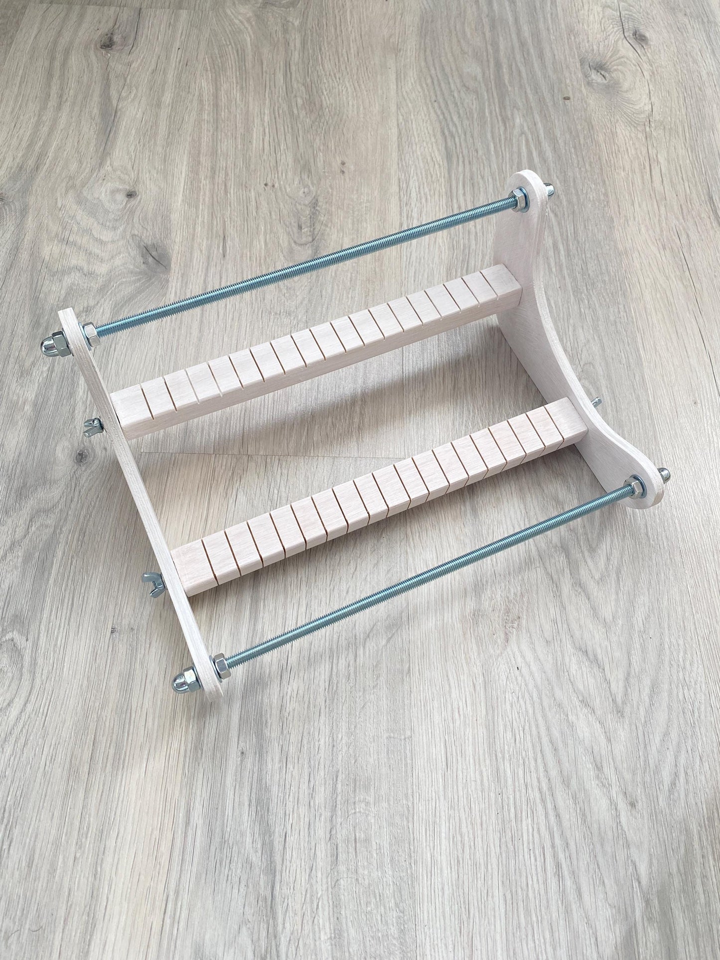 White Wooden Loom for LONG seed beadwork weaving