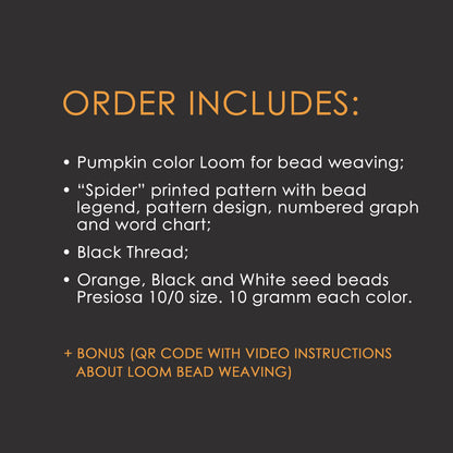 Halloween Pumpkin Big Wooden Loom for LONG seed beadwork weaving (Limited Edition)