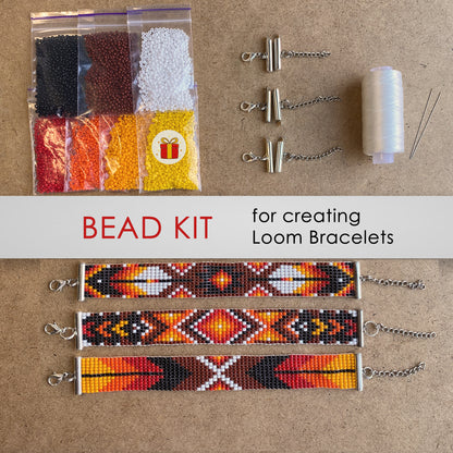Native West Kit for creating 3 Loom Bracelets - Jewelry making SET
