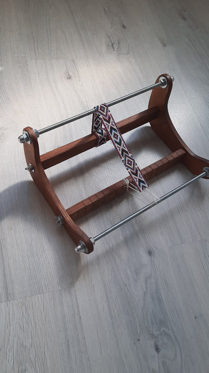 Dark Wooden Loom for LONG seed beadwork weaving