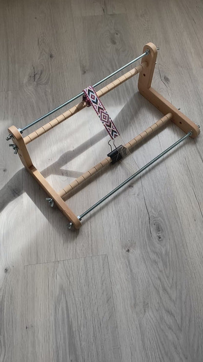 The Biggest Double-sided Wooden Loom for LONG seed beadwork weaving