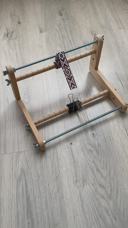 Wide Double-sided Wooden Loom for LONG seed beadwork weaving