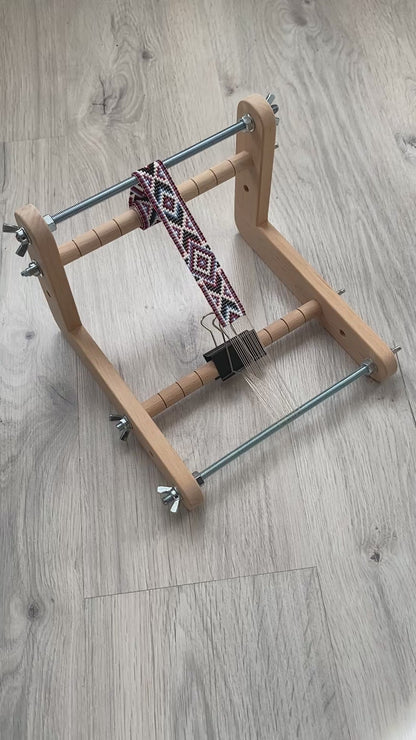 Double-sided Wooden Loom for LONG seed beadwork weaving