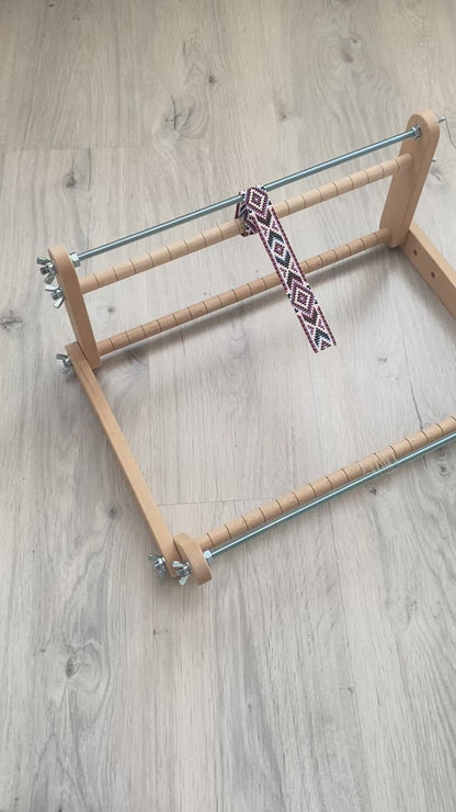 The Biggest Upright Loom for LONG seed beadwork weaving