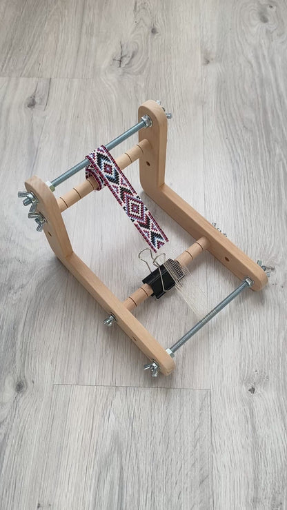 Narrow Double-sided Wooden Loom for NARROW seed beadwork weaving