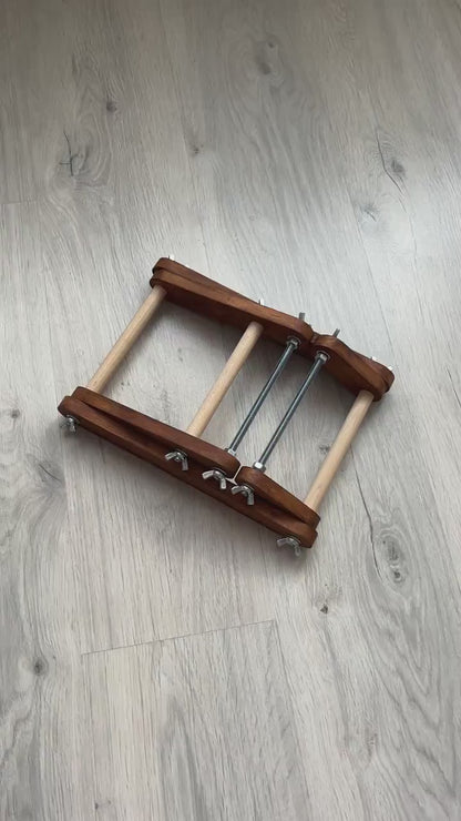 Dark Upright Duo Loom for LONG seed beadwork weaving