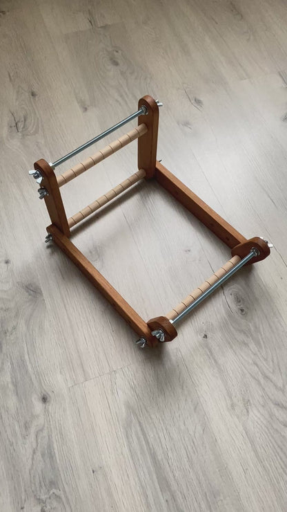 Dark Upright Middle Loom for LONG seed beadwork weaving