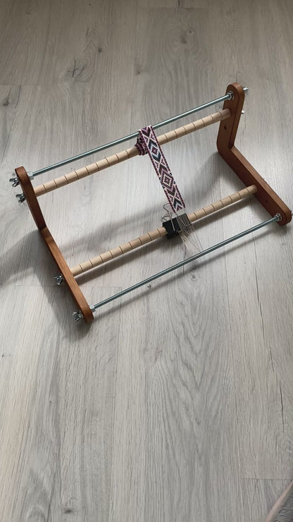The Dark Biggest Double-sided Wooden Loom for LONG seed beadwork weaving